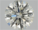 Natural Diamond 1.54 Carats, Round with Excellent Cut, K Color, VS1 Clarity and Certified by HRD