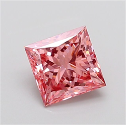 Picture of Lab Grown Diamond 2.06 Carats, Princess with  Cut, Fancy Vivid Pink Color, VS2 Clarity and Certified by IGI