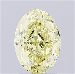 Picture of Lab Grown Diamond 1.73 Carats, Oval with  Cut, Fancy Light Yellow Color, VS1 Clarity and Certified by IGI