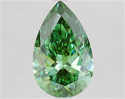 Picture of Lab Grown Diamond 2.59 Carats, Pear with  Cut, Fancy Vivid Green Color, VVS2 Clarity and Certified by IGI