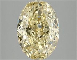 Picture of Lab Grown Diamond 3.05 Carats, Oval with  Cut, Fancy Vivid Yellow Color, VS2 Clarity and Certified by IGI