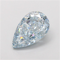 Picture of Lab Grown Diamond 3.05 Carats, Pear with  Cut, Fancy Intense Blue Color, VVS2 Clarity and Certified by IGI
