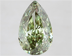 Picture of Lab Grown Diamond 3.02 Carats, Pear with  Cut, Fancy Vivid Green Color, VVS2 Clarity and Certified by IGI