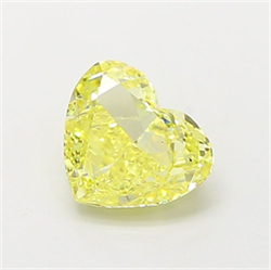 Picture of Lab Grown Diamond 1.50 Carats, Heart with  Cut, Fancy Intense Yellow Color, VS2 Clarity and Certified by IGI