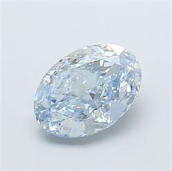 Picture of Lab Grown Diamond 1.30 Carats, Oval with  Cut, Fancy Intense Blue Color, VVS2 Clarity and Certified by IGI