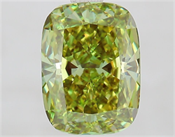 Picture of Lab Grown Diamond 2.07 Carats, CUSHION MODIFIED with  Cut, Fancy Vivid Green Color, VS1 Clarity and Certified by IGI