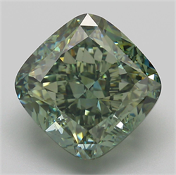 Picture of Lab Grown Diamond 8.61 Carats, CUSHION MODIFIED with  Cut, Fancy Intense Green Color, VS1 Clarity and Certified by IGI