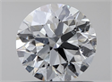 Natural Diamond 0.70 Carats, Round with Excellent Cut, F Color, SI2 Clarity and Certified by HRD