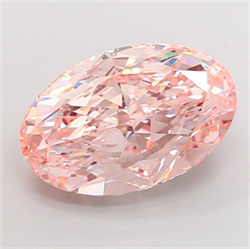 Picture of Lab Grown Diamond 9.79 Carats, Oval with  Cut, Fancy Intense Pink Color, VVS2 Clarity and Certified by IGI