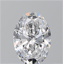 Natural Diamond 0.70 Carats, Oval with  Cut, D Color, VS2 Clarity and Certified by GIA