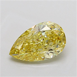 Picture of Lab Grown Diamond 2.52 Carats, Pear with  Cut, Fancy Intense Yellow Color, VS2 Clarity and Certified by IGI