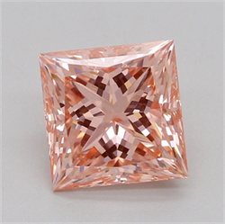 Picture of Lab Grown Diamond 1.54 Carats, Princess with  Cut, Fancy Vivid Pink Color, VS1 Clarity and Certified by IGI