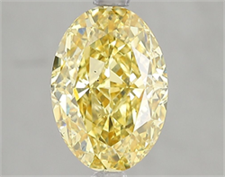Picture of Lab Grown Diamond 3.01 Carats, Oval with  Cut, Fancy Vivid Yellow Color, VS2 Clarity and Certified by IGI