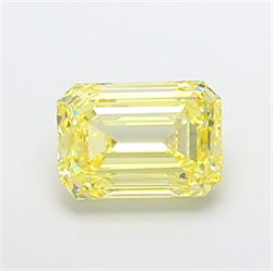 Picture of Lab Grown Diamond 2.17 Carats, Emerald with  Cut, Fancy Intense Yellow Color, VS1 Clarity and Certified by IGI