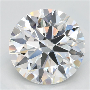Picture of Lab Grown Diamond 2.58 Carats, Round with Excellent Cut, D Color, FL Clarity and Certified by GIA
