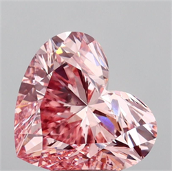 Picture of Lab Grown Diamond 3.01 Carats, Heart with  Cut, Fancy Intense Pink Color, VS1 Clarity and Certified by IGI