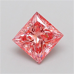Picture of Lab Grown Diamond 1.74 Carats, Princess with  Cut, Fancy Vivid Pink Color, VS2 Clarity and Certified by IGI