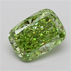 Picture of Lab Grown Diamond 4.01 Carats, CUSHION MODIFIED with  Cut, Fancy Vivid Green Color, VS1 Clarity and Certified by IGI