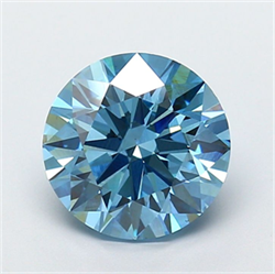 Picture of Lab Grown Diamond 3.20 Carats, Round with Ideal Cut, Fancy Vivid Blue Color, VS2 Clarity and Certified by IGI