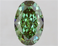 Picture of Lab Grown Diamond 2.53 Carats, Oval with  Cut, Fancy Vivid Green Color, VVS2 Clarity and Certified by IGI