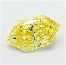 Picture of Lab Grown Diamond 2.53 Carats, HEXAGONAL with  Cut, Fancy Vivid Yellow Color, VS1 Clarity and Certified by IGI