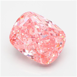 Picture of Lab Grown Diamond 6.22 Carats, CUSHION MODIFIED with  Cut, Fancy Vivid Pink Color, VS1 Clarity and Certified by IGI