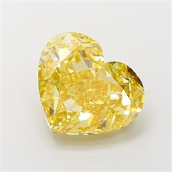 Picture of Lab Grown Diamond 4.32 Carats, Heart with  Cut, Fancy Intense Yellow Color, VS1 Clarity and Certified by IGI