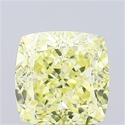 Picture of Lab Grown Diamond 2.10 Carats, CUSHION MODIFIED with  Cut, Fancy Yellow Color, VVS2 Clarity and Certified by IGI