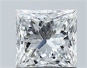 Natural Diamond 1.05 Carats, Princess with  Cut, F Color, VS2 Clarity and Certified by GIA