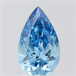 Picture of Lab Grown Diamond 1.50 Carats, Pear with  Cut, Fancy Vivid Blue Color, VS2 Clarity and Certified by IGI