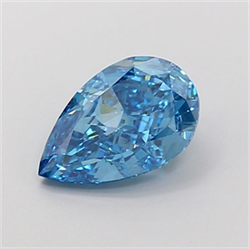 Picture of Lab Grown Diamond 2.02 Carats, Pear with  Cut, Fancy Vivid Blue Color, VS1 Clarity and Certified by IGI