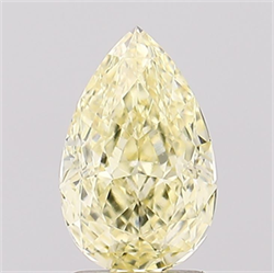 Picture of Lab Grown Diamond 1.27 Carats, Pear with  Cut, Fancy Intense Yellow Color, VS1 Clarity and Certified by IGI