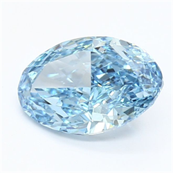 Picture of Lab Grown Diamond 1.90 Carats, Oval with  Cut, Fancy Vivid Blue Color, VS1 Clarity and Certified by IGI