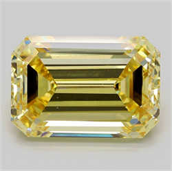 Picture of Lab Grown Diamond 8.33 Carats, Emerald with  Cut, Fancy Intense Yellow Color, VS1 Clarity and Certified by IGI