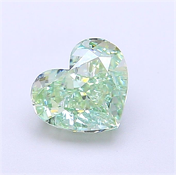 Picture of Lab Grown Diamond 1.26 Carats, Heart with  Cut, Fancy Vivid Green Color, VS1 Clarity and Certified by IGI