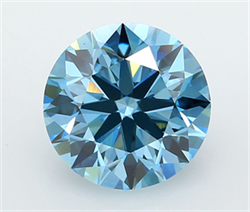 Picture of Lab Grown Diamond 3.00 Carats, Round with Ideal Cut, Fancy Vivid Blue Color, VVS2 Clarity and Certified by IGI