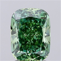 Picture of Lab Grown Diamond 2.31 Carats, CUSHION MODIFIED with  Cut, Fancy Vivid Green Color, VS1 Clarity and Certified by IGI