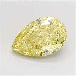 Picture of Lab Grown Diamond 3.09 Carats, Pear with  Cut, Fancy Intense Yellow Color, VS1 Clarity and Certified by IGI