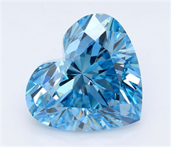 Picture of Lab Grown Diamond 5.05 Carats, Heart with  Cut, Fancy Vivid Blue Color, VS1 Clarity and Certified by IGI