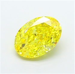 Picture of Lab Grown Diamond 2.58 Carats, Oval with  Cut, Fancy Vivid Yellow Color, VVS2 Clarity and Certified by IGI