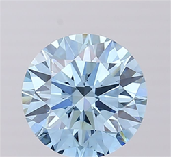 Picture of Lab Grown Diamond 2.50 Carats, Round with Ideal Cut, Fancy Vivid Blue Color, VS1 Clarity and Certified by IGI
