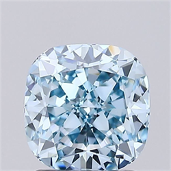 Picture of Lab Grown Diamond 1.53 Carats, CUSHION MODIFIED with  Cut, Fancy Vivid Blue Color, VVS2 Clarity and Certified by IGI