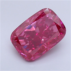 Picture of Lab Grown Diamond 5.15 Carats, Cushion with  Cut, Fancy Vivid Pink Color, VS2 Clarity and Certified by IGI