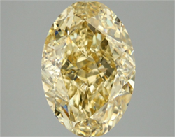 Picture of Lab Grown Diamond 4.04 Carats, Oval with  Cut, Fancy Intense Yellow Color, VVS2 Clarity and Certified by IGI