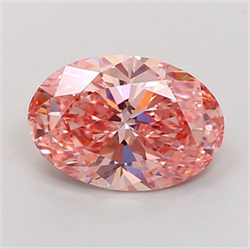 Picture of Lab Grown Diamond 2.65 Carats, Oval with  Cut, Fancy Vivid Pink Color, VVS2 Clarity and Certified by IGI
