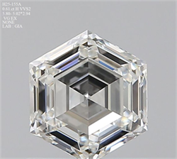 Picture of Natural Diamond 0.61 Carats, HEXAGONAL with  Cut, H Color, VVS2 Clarity and Certified by GIA