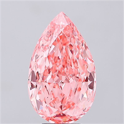 Picture of Lab Grown Diamond 5.22 Carats, Pear with  Cut, Fancy Vivid Pink Color, VS1 Clarity and Certified by IGI