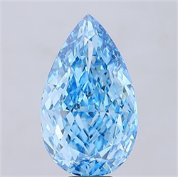 Picture of Lab Grown Diamond 11.08 Carats, Pear with  Cut, Fancy Vivid Blue Color, VS1 Clarity and Certified by IGI