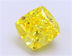 Picture of Lab Grown Diamond 2.53 Carats, CUSHION MODIFIED with  Cut, Fancy Vivid Yellow Color, VS1 Clarity and Certified by IGI
