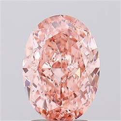 Picture of Lab Grown Diamond 2.57 Carats, Oval with  Cut, Fancy Intense Pink Color, VS1 Clarity and Certified by IGI